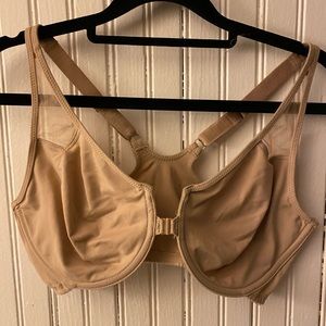 Wacoal front closure underwire, tan/nude